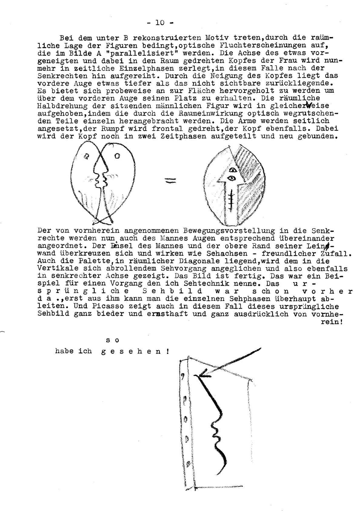 Haller über das Sehen als Form, am Beispiel Picasso 10, 1948