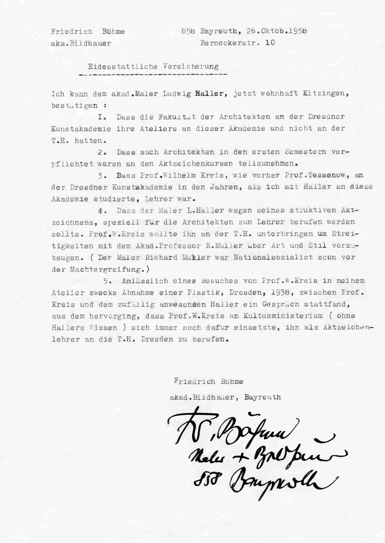 1958 10 26 F. Böhme Eidestattliche Erklärung